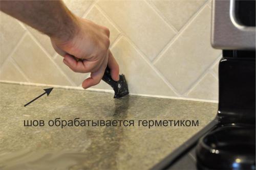 Укладка плитки на фартук после установки кухни. Что сначала: кухня или фартук?