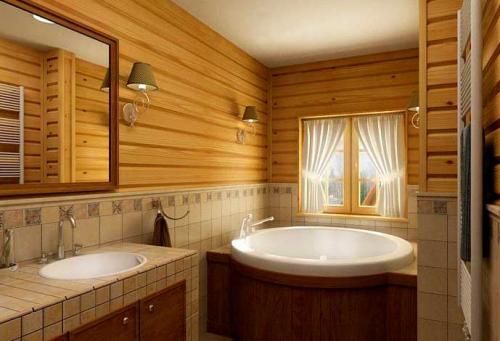 Укладка плитки в деревянном доме на стены. Керамическая плитка для ванной: использование на деревянной поверхности