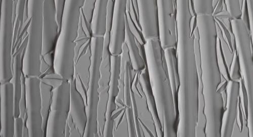 Имитация бамбука на стене с помощью ложки. Если соединить шпаклёвку + пластиковую ложку, то получится интересный декор