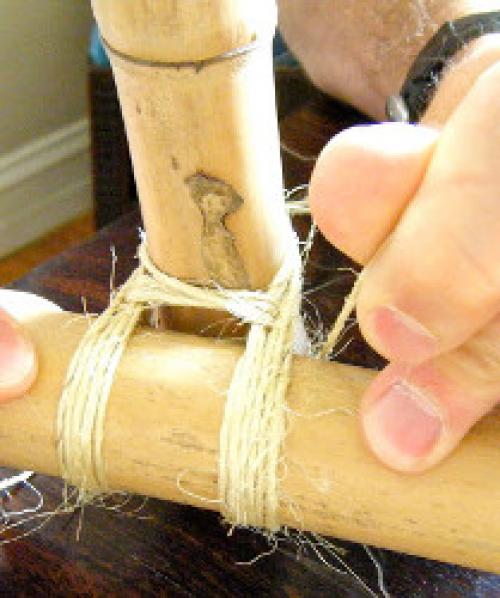 Как связать бамбуковые палки между собой. 01