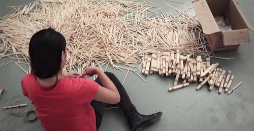 Подставка под горячее из палочек для суши. Поделки из китайских палочек